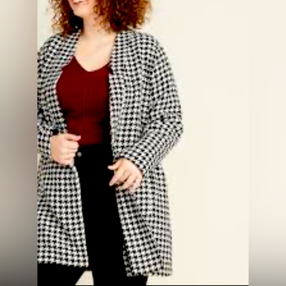 Old Navy NWT Textured Houndstooth Coat for Women 2X